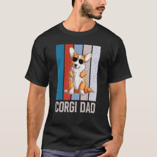 Oude Corgi Hond T Corgi Vader Zonnebril Ontwerp T-shirt