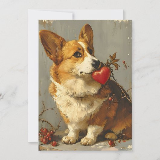 Oude Corgi Valentijnsdag Feestdagenkaart (Voorkant)