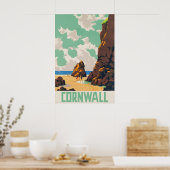 Oude Cornwall Reisposter Print, Brits Poster (Keuken)