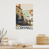 Oude Cornwall Reisposter Print, Kuststreek Poster (Keuken)