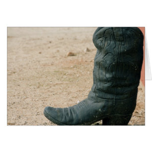 Oude Cowboy Boot Blank Greet Kaart