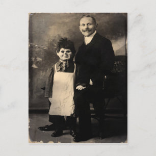 Oude Creepy Ventriloquist Dummy-Briefkaart Briefkaart