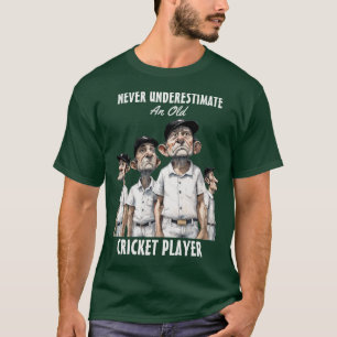 Oude cricketspeler t-shirt
