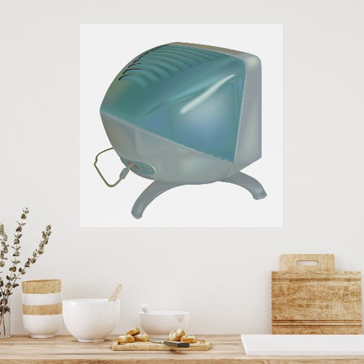 oude CRT-monitor Poster (Keuken)