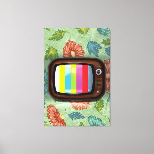 Oude  CRT-televisie Canvas Afdruk