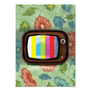 Oude  CRT-televisie Foto Afdruk