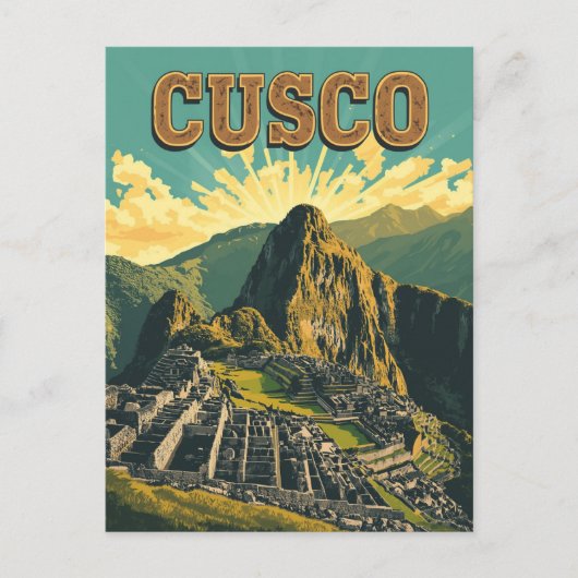 Oude Cusco Peru Reisposter Ruïnes Briefkaart (Voorkant)