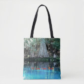 Oude Cypress Tree Reflectie Spring Canvas tas (Voorkant)