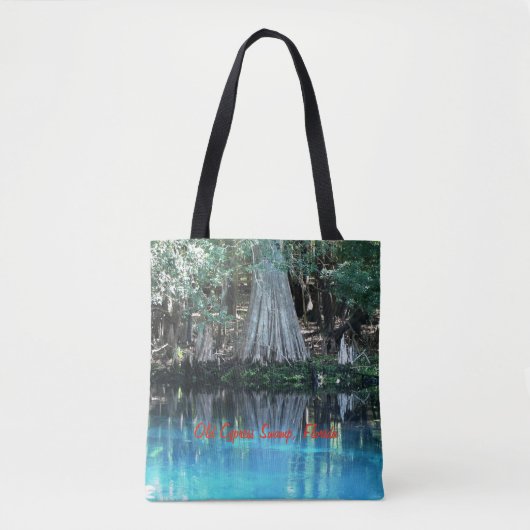 Oude Cypress Tree Reflectie Spring Canvas tas (Voorkant)