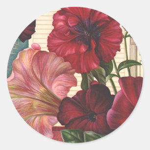 Oude dagwindebloemen in de tuin ronde sticker