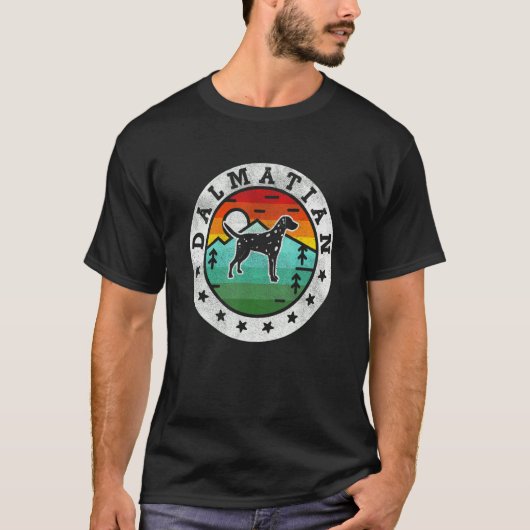 Oude Dalmatiër Retro Hond Moeder Vader T-shirt (Voorkant)