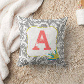 Oude damasten monogramkussen kussen (Deken)