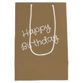 Oude dame dansen met haar hond verjaardag medium cadeauzakje (Achterkant)