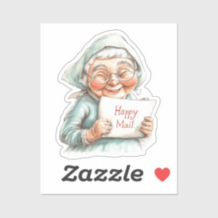 Oude dame, Happy Mail, Sticker