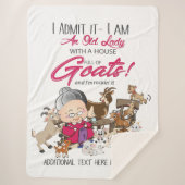 Oude dame House vol geiten Sherpa Deken (Voorkant)