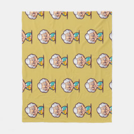 Oude dame met kippendeken fleece deken