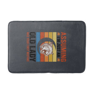 Oude Dame Wildcat Vintage Grappig Shirt Ontwerp_1 Badmat