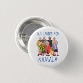 Oude dames voor Kamala Ronde Button 3,2 Cm (Voorkant /achterkant)