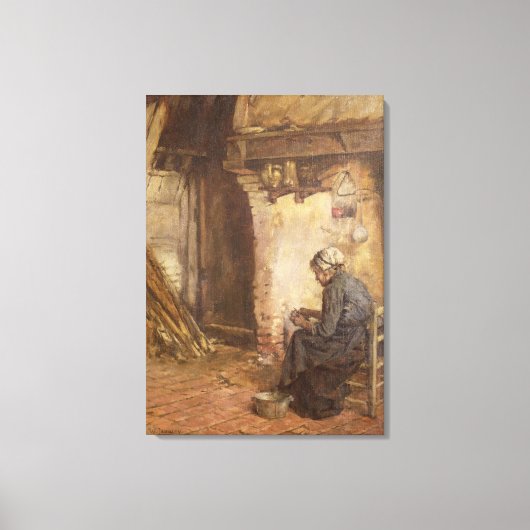 oude damespotaardappelen canvas afdruk (Voorkant)