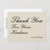 Oude "Dank U Voor Uw Vriendelijkheid" Briefkaart (Voorkant / Achterkant)