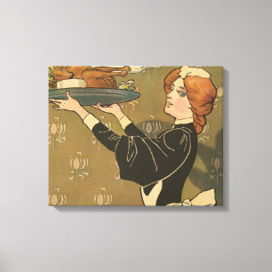 Oude Dankdag Victoriaanse kalkoen Canvas Afdruk
