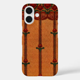 Oude decoratieve textielbehangpatroon iPhone 16 hoesje