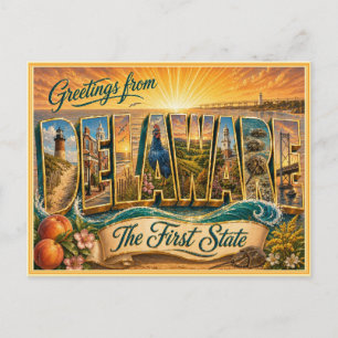 Oude Delaware Groet Vanansichtkaart Briefkaart