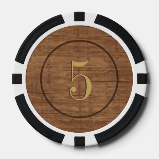 Oude dennen houten poker chips (Voorkant)