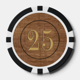 Oude dennen houten poker chips