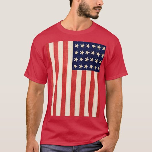  Oude DertigzestigStar American Flag Red T-shirt (Voorkant)