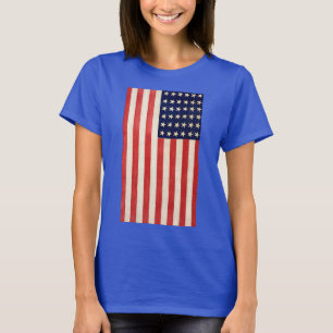 Oude Dertigzestigstervlag Amerikaanse vlag T-shirt