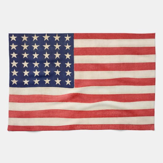 Oude Dertigzestigstervlag Amerikaanse vlag Theedoek (Horizontaal)