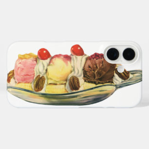 Oude Desserts van Eetwaren, Bananasplit Kersen iPhone 16 Hoesje