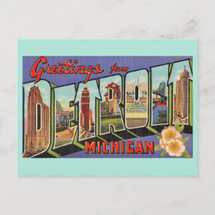 Oude Detroit Michigan Groet Briefkaart