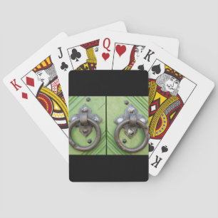 Oude deur pokerkaarten