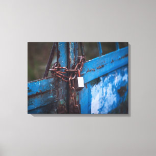 Oude deurvergrendeling canvas afdruk