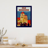 Oude dienstreizen Santa Barbara Poster (Keuken)