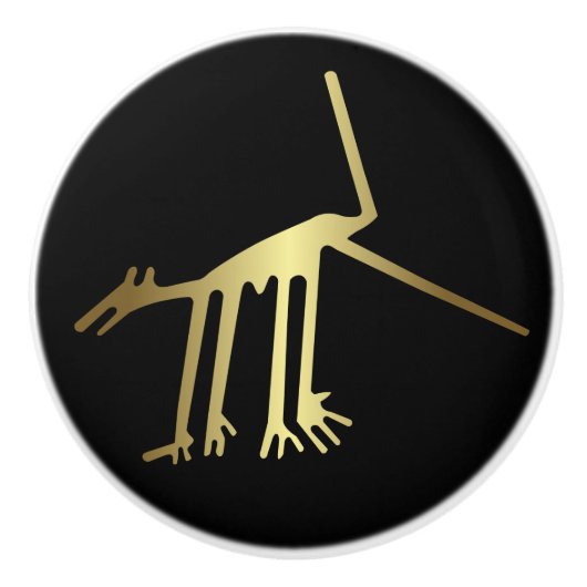Oude dieren Geoglyph Gold Animals Keramische Knop (Voorkant)