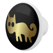 Oude dieren Goud Kat Keramische Knop (Rechts)