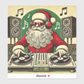 Oude-DJ-Kerstman Sticker (Vel)