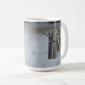 Oude doek pinnen winter is koude en rustige mok (Voorkant rechts)