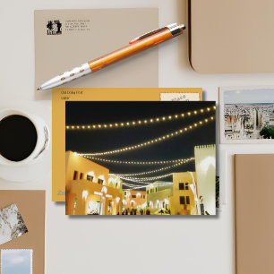 Oude Doha-haven 's nachts Briefkaart