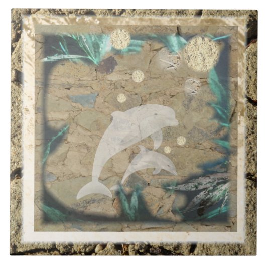 Oude Dolphin Tile Tegeltje (Voorkant)