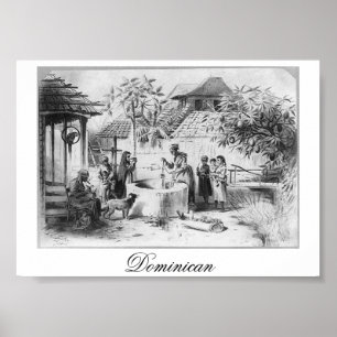 Oude Dominicaanse Republiek Schilderen ongeveer 18 Poster