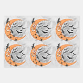 Oude donkere gotische flamingo skelet Halloween Inpakpapier Vel (Voorkant 3)