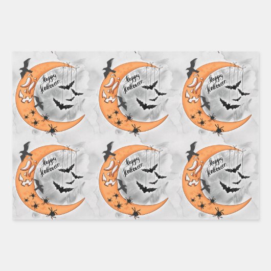 Oude donkere gotische flamingo skelet Halloween Inpakpapier Vel (Voorkant 3)