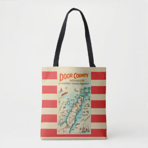 Oude Door County-kaart schoudertas Draagtas