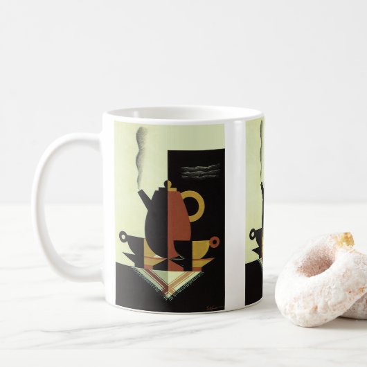 Oude drankjes Dranken Koffiepot met kopjes Koffiemok (Met donut)