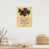 Oude Druiven Bruiloft Bruidsfeest Verwelkoming Poster (Keuken)