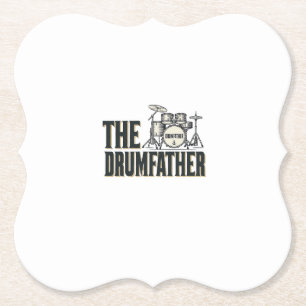 Oude Drumfather Drummer Citaat Vector Design_1 Kartonnen Onderzetters